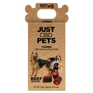 Beef Wraps Dog Treats - 100mg - By JustCBD