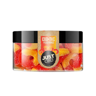 JustCBD CBD + THC Peach Rings Gummies 250mg | 1000mg