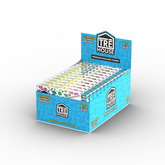 TRE House - Pre Roll Cones - 1 1:4 Size - Ultra Thin - 6 Count - 24 Pack