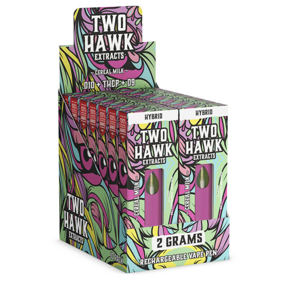 D8:D9:D10:THC P Device - Cereal Milk - 2g - By Two Hawk Hemp 10 Pack