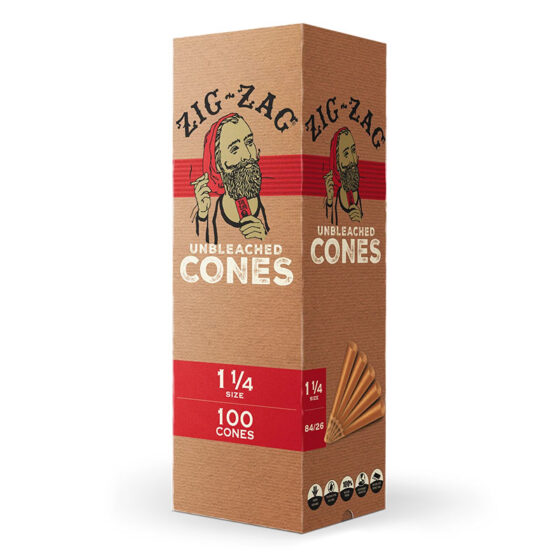 Zig-Zag - Cones - 1 1_4 Size Mini Unbleached Cones - 100 Count