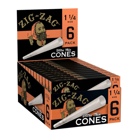 Zig-Zag - Cones - 1 1_4 Size Ultra Thin Cones - 6 Count - 24 Pack Carton