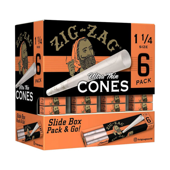 Pre Rolled Cones - 1 1/4 Size Ultra Thin Cones - By Zig Zag