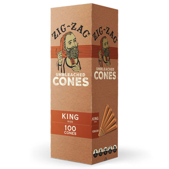 Bulk King Size Mini Unbleached Cones - 100 Count