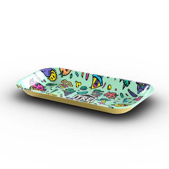 Large Papers Rolling Tray - Green Side