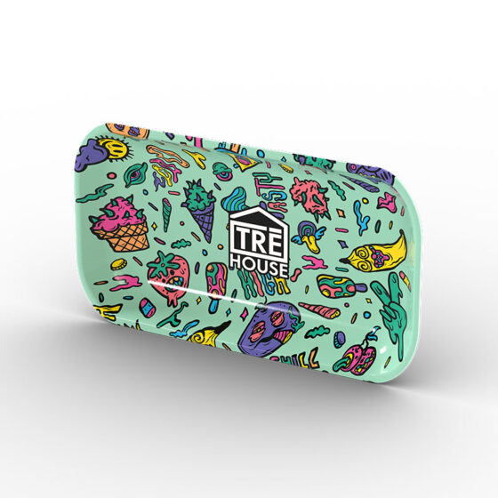 Large Papers Rolling Tray - Green
