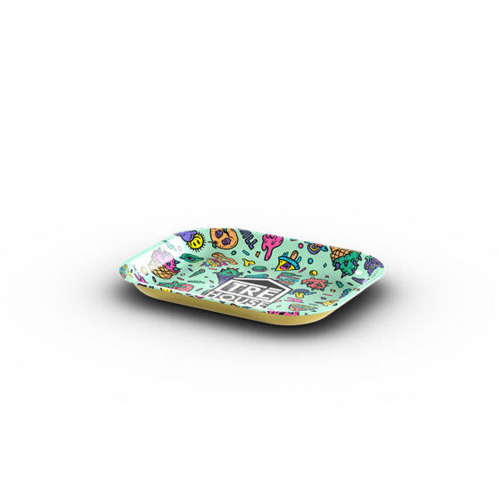 Small Papers Rolling Tray - Green Side