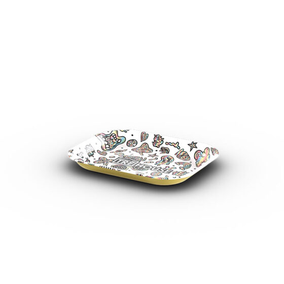 Small Papers Rolling Tray - White Side