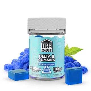 TRĒ House Delta 8 Gummies Blue Raspberry  2000MG
