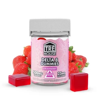 TRĒ House Delta 8 Gummies Strawberry  500MG  20 Count