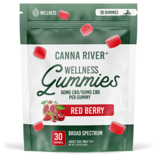 Canna River - CBD Gummies for Wellness + CBG - Red Berry - 30 Count