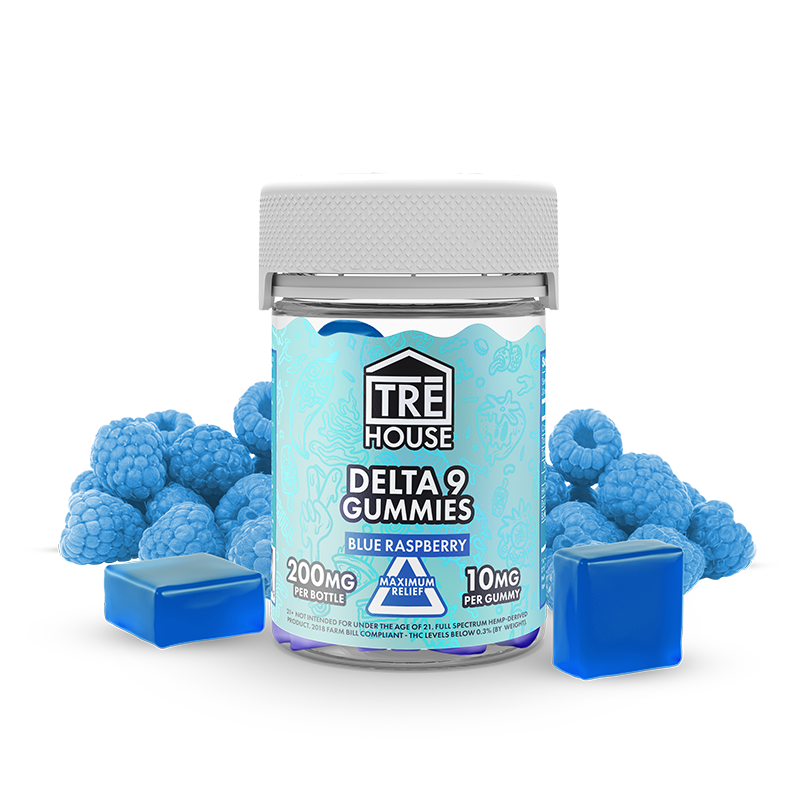 Delta 9 Gummies - Blue Raspberry - TRĒ House