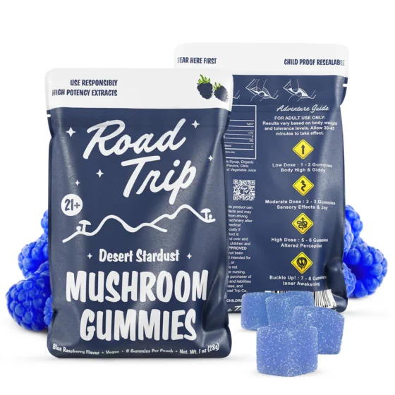 Desert Stardust Magic Mushroom Gummies - Blue Raspberry - Road Trip