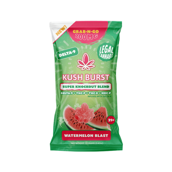 Knockout Blend THC Gummies - Watermelon Blast - Kush Burst (2 Count)