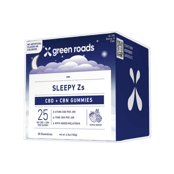 Green Roads - Sleepy Z's CBN + CBD Gummies - Mixed Berry - 30 Count