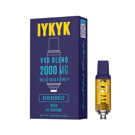 IYKYK - THC-A Delta 8 THC-P Vape Cartridge - Blueberrizz (Indica) - 2g