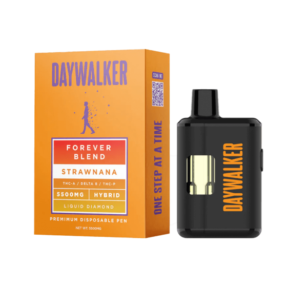 Liquid Diamonds THC Vape Pen with THC-A + Delta 8 + THC-P - Strawnana - Hybrid 5.5g - Daywalker
