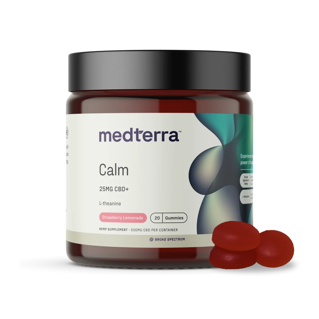 Medterra Calm Broad Spectrum CBD Gummies Strawberry Lemonade 20ct