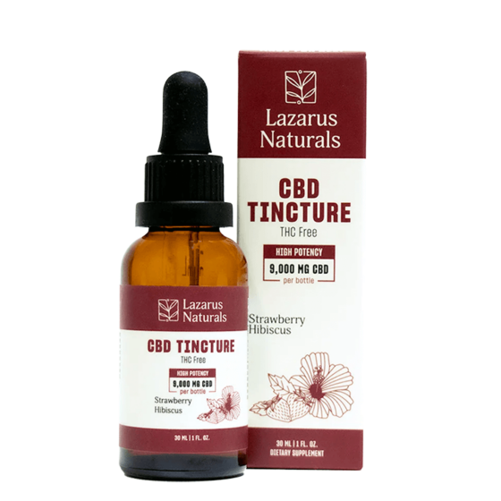 Lazarus Naturals - CBD Tincture - High Potency Isolate - Strawberry Hibiscus - 30ml - 9000mg