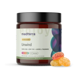 Medterra Unwind Full Spectrum CBD + THC Gummies Multi-Flavored 20ct