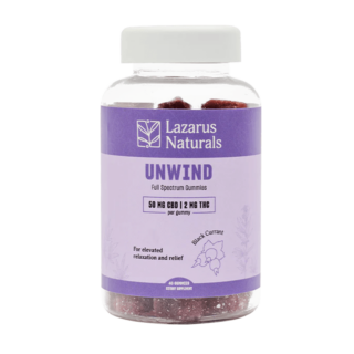 Lazarus Naturals - CBD Gummies + THC - Unwind Black Currant - 40 Count