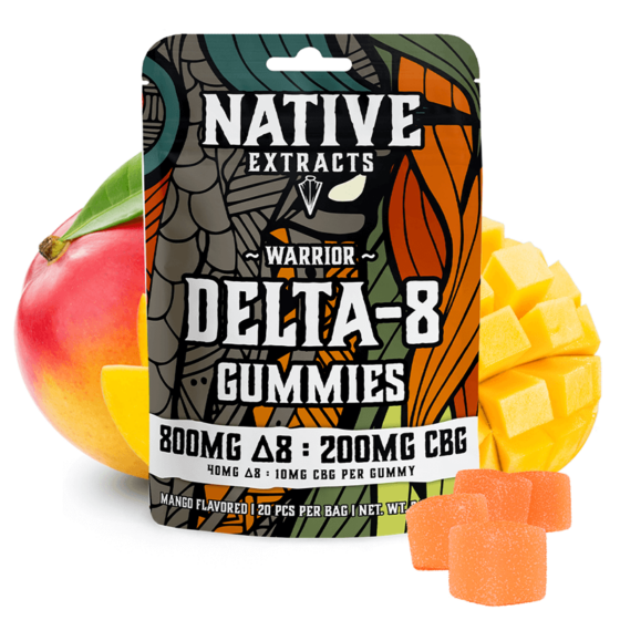 Native Extracts - Delta 8 + CBG Gummies - Warrior - 1000mg - 20 Count