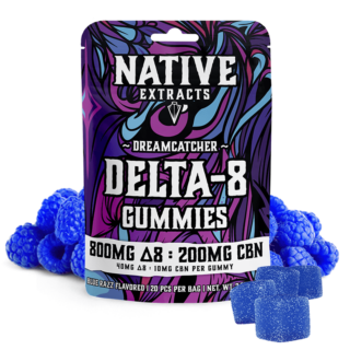 Native Extracts - Delta 8 + CBN Gummies - Dreamcatcher - 1000mg - 20 Count