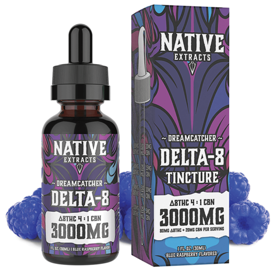 Native Extracts - Delta 8 + CBN Tincture - Dreamcatcher - 3000mg - 30ml