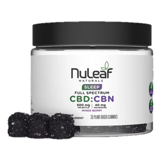 NuLeaf Naturals Full Spectrum CBD:CBN Sleep Gummies Mixed Berry