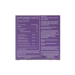 Green Roads - CBD Gummies - Focus - Mushroom Gummies - 30 Count Back