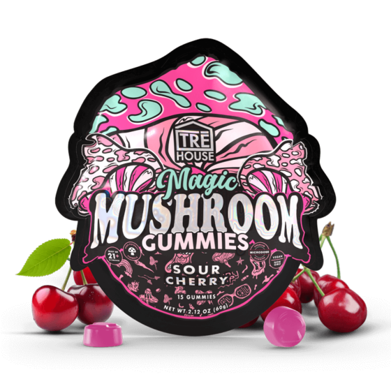 TRE House - Edible - Magic Mushrooms Gummies - Sour Cherry - 15 Count