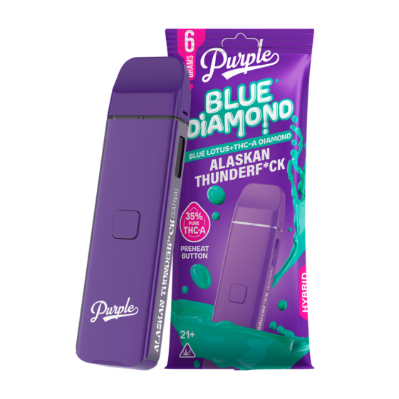 Purple Organics Blue Diamond Disposable THCA - 6 Grams - Alaskan Thunderf*ck (Sativa)