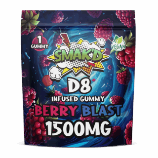 Smak’d 1500mg D8 Infused Gummy berry blast