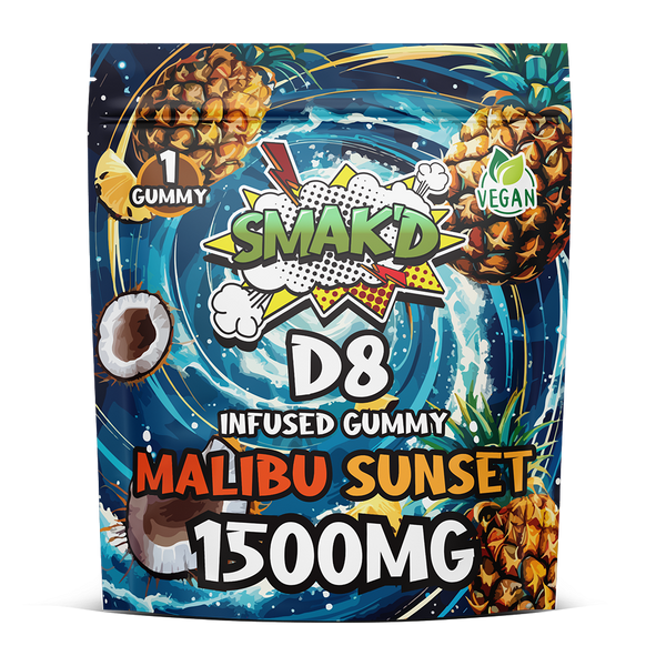 Smak’d 1500mg D8 Infused Gummy malibu sunset
