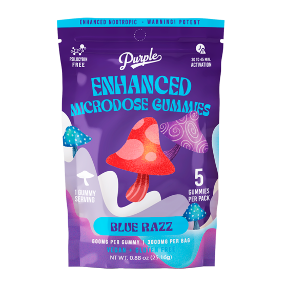 Purple Organics Mushroom Enhanced Microdose Gummies - 5CT