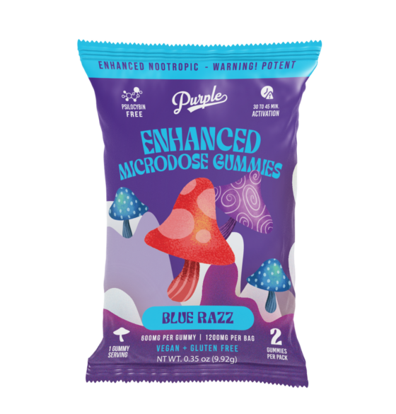 Purple Mushroom Enhanced Microdose Gummies - 2CT - Blue Razz