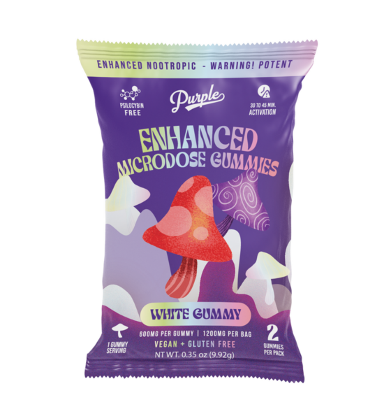 Purple Mushroom Enhanced Microdose Gummies - 2CT - White Gummy