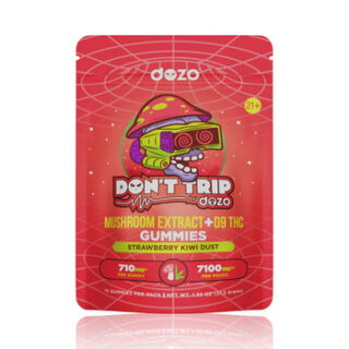Dozo Dont Trip Mushroom Extract + D9 Thc Gummies - 7100mg - Strawberry Kiwi Dust