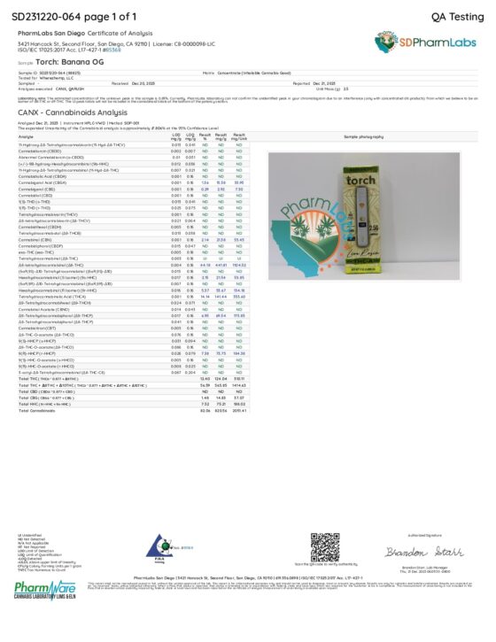 Torch THC-A Live Rosin Disposable | 2.5g