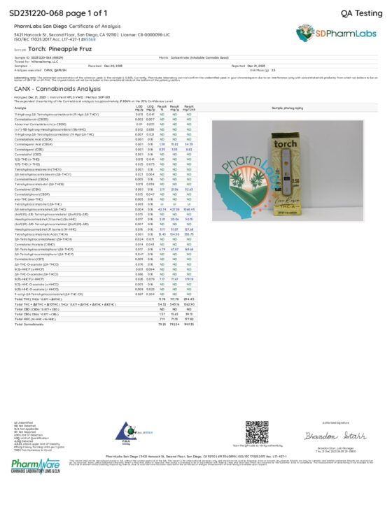 Torch THC-A Live Rosin Disposable | 2.5g