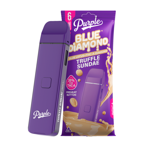 Purple Organics Blue Diamond Disposable THCA - 6 Grams - Truffle Sundae (Indica)