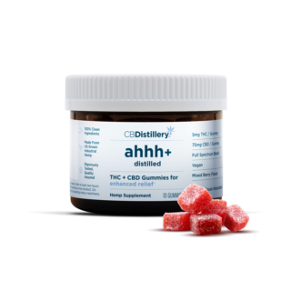 CBDistillery ahhh+ Distilled Full Spectrum THC + CBD Enhanced Relief Gummies  Mixed Berry – 30 Count