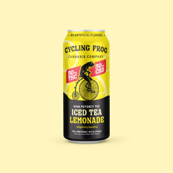 Cycling Frog Sparkling THC Lemonade, 50mg THC, 50mg CBD, 16oz – 4pk