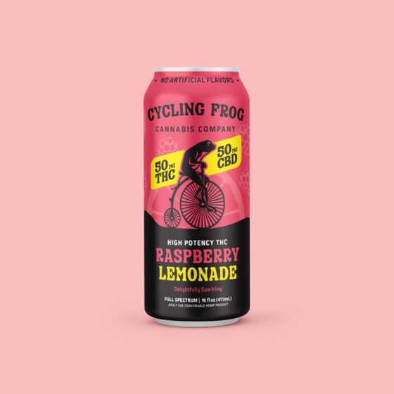 Cycling Frog Sparkling THC Lemonade, 50mg THC, 50mg CBD, 16oz – 4pk