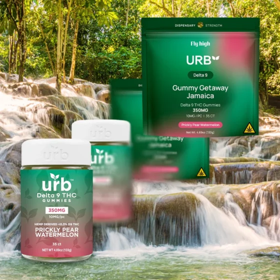 Urb Delta 9 THC Gummies sour Prickly Pear Watermelon