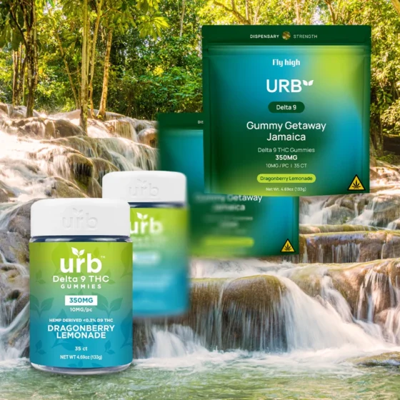 Urb Delta 9 THC Gummies sour blueberry Dragonberry Lemonade
