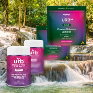 Urb Delta 9 THC Gummies sour blueberry Dragonfruit Paradise