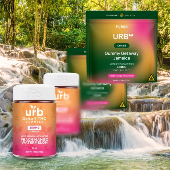 Urb Delta 9 THC Gummies sour blueberry Peach Mango Watermelon