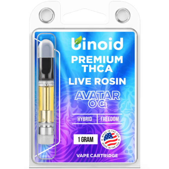 Binoid THCA Live Rosin Cartridge 1g - Avatar OG (Hybrid)