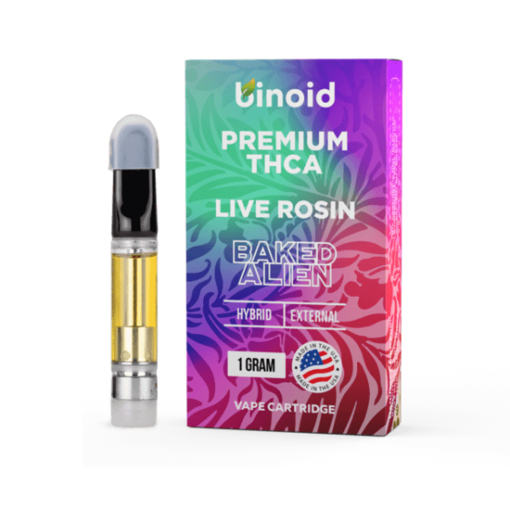 Binoid THCA Live Rosin Cartridge 1g - Baked Alien (Hybrid)
